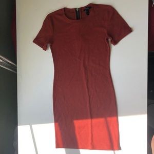 Burnt orange body con dress